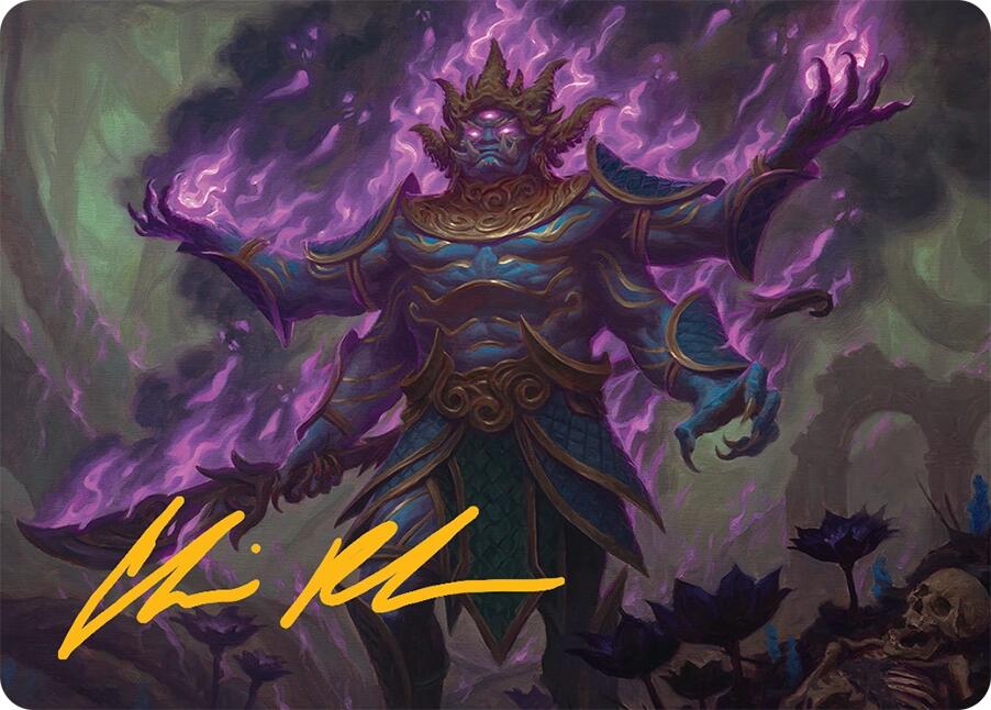 Rot-Curse Rakshasa Art Card (13/54) (Gold-Stamped Signature) [Tarkir: Dragonstorm Art Series] | Fandemonia Ltd