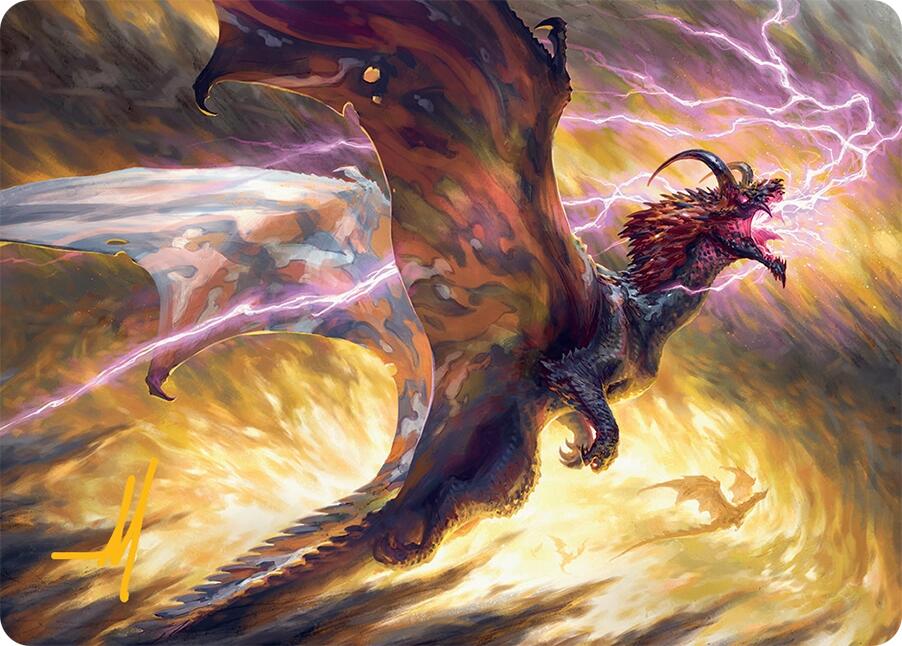 Stormscale Scion Art Card (17/54) (Gold-Stamped Signature) [Tarkir: Dragonstorm Art Series] | Fandemonia Ltd
