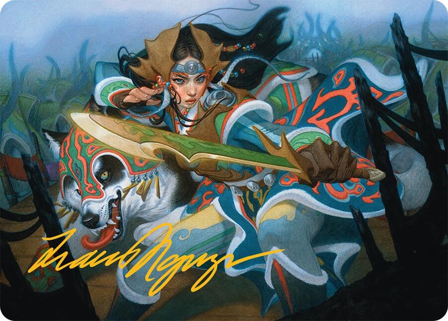 Eshki Dragonclaw Art Card (23/54) (Gold-Stamped Signature) [Tarkir: Dragonstorm Art Series] | Fandemonia Ltd