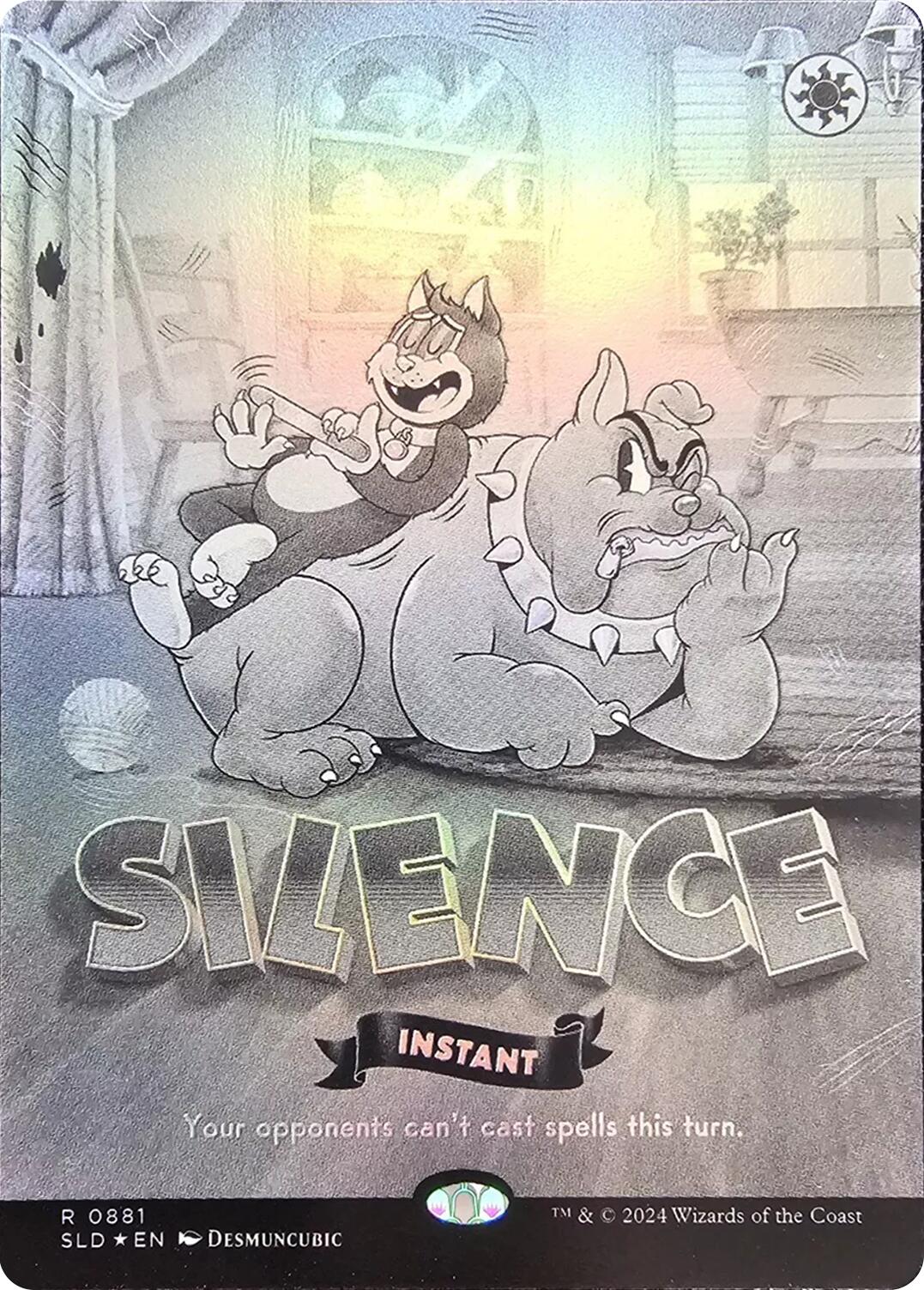 Silence (0881) (Black & White Foil) [Secret Lair Drop Series] | Fandemonia Ltd