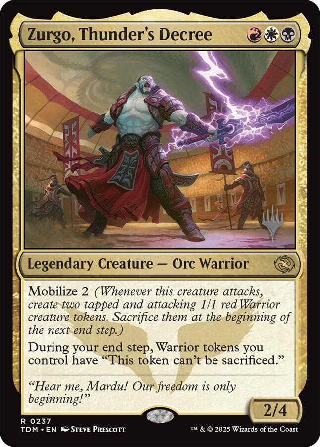 Zurgo, Thunder's Decree [Tarkir: Dragonstorm Promos] | Fandemonia Ltd