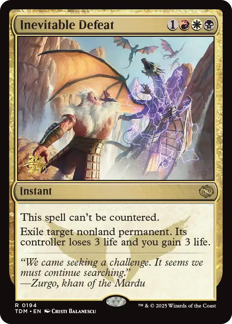Inevitable Defeat [Tarkir: Dragonstorm Prerelease Promos] | Fandemonia Ltd
