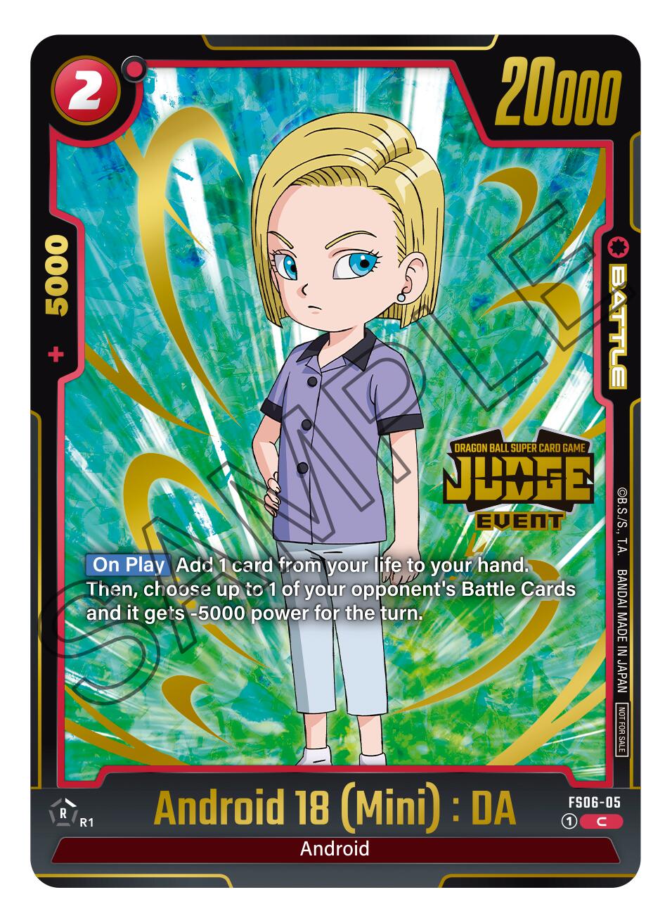 Android 18 (Mini) : DA (Judge Pack 03 - Event Judge) [Fusion World Promotion Cards] | Fandemonia Ltd