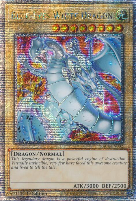 Blue-Eyes White Dragon (New Art) [RA04-EN002] Quarter Century Secret Rare | Fandemonia Ltd