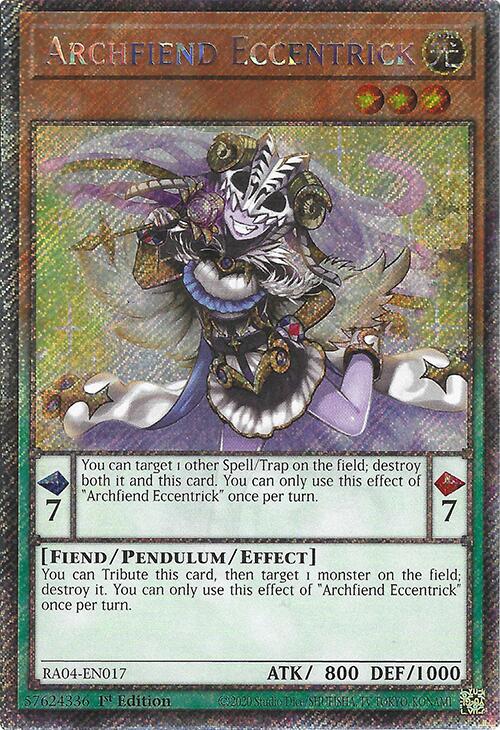Archfiend Eccentrick [RA04-EN017] Platinum Secret Rare | Fandemonia Ltd