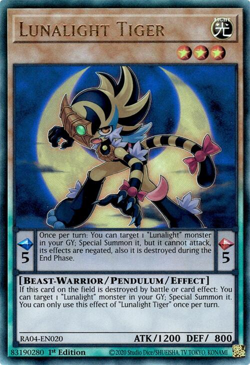 Lunalight Tiger [RA04-EN020] Prismatic Ultimate Rare | Fandemonia Ltd