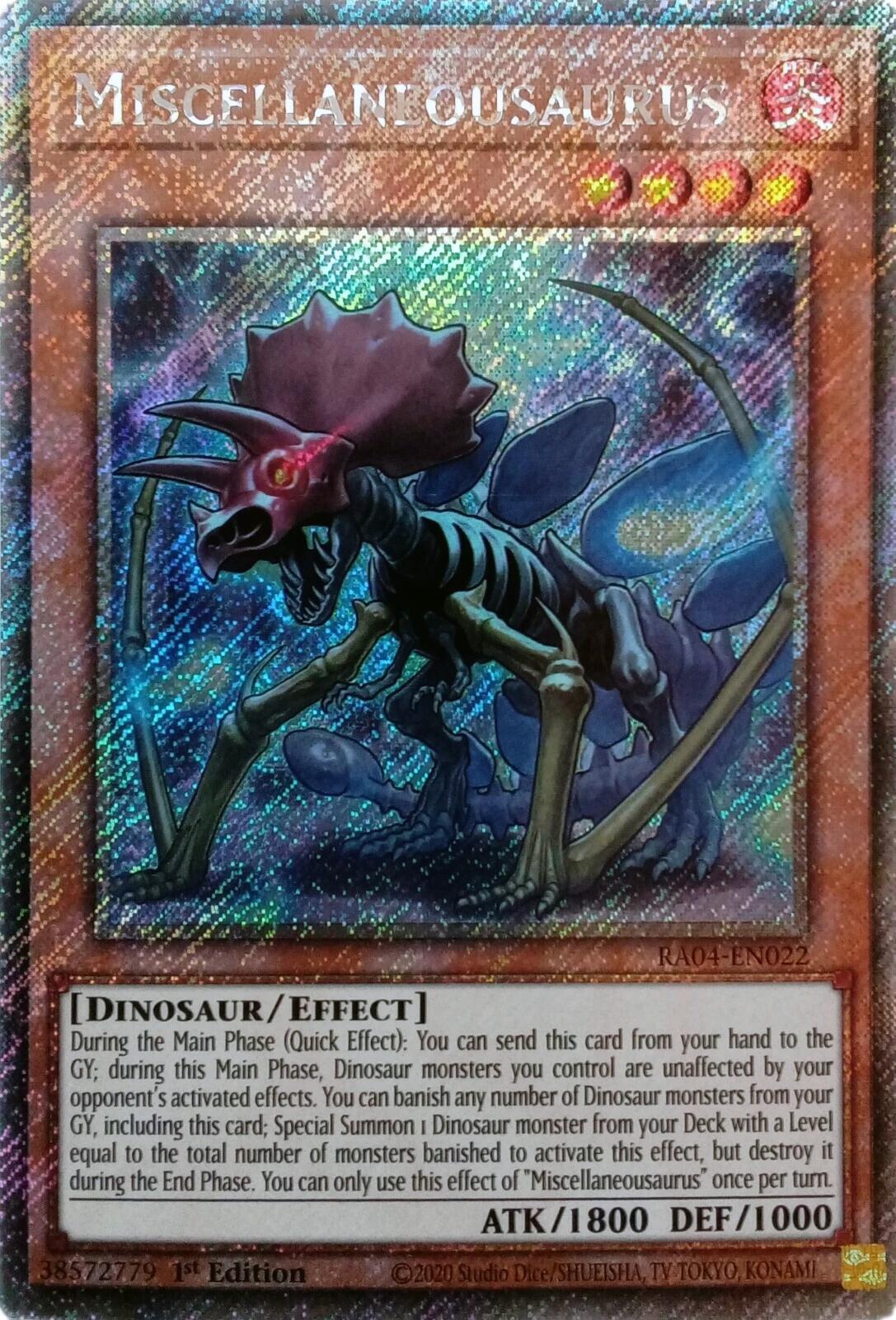 Miscellaneousaurus [RA04-EN022] Platinum Secret Rare | Fandemonia Ltd