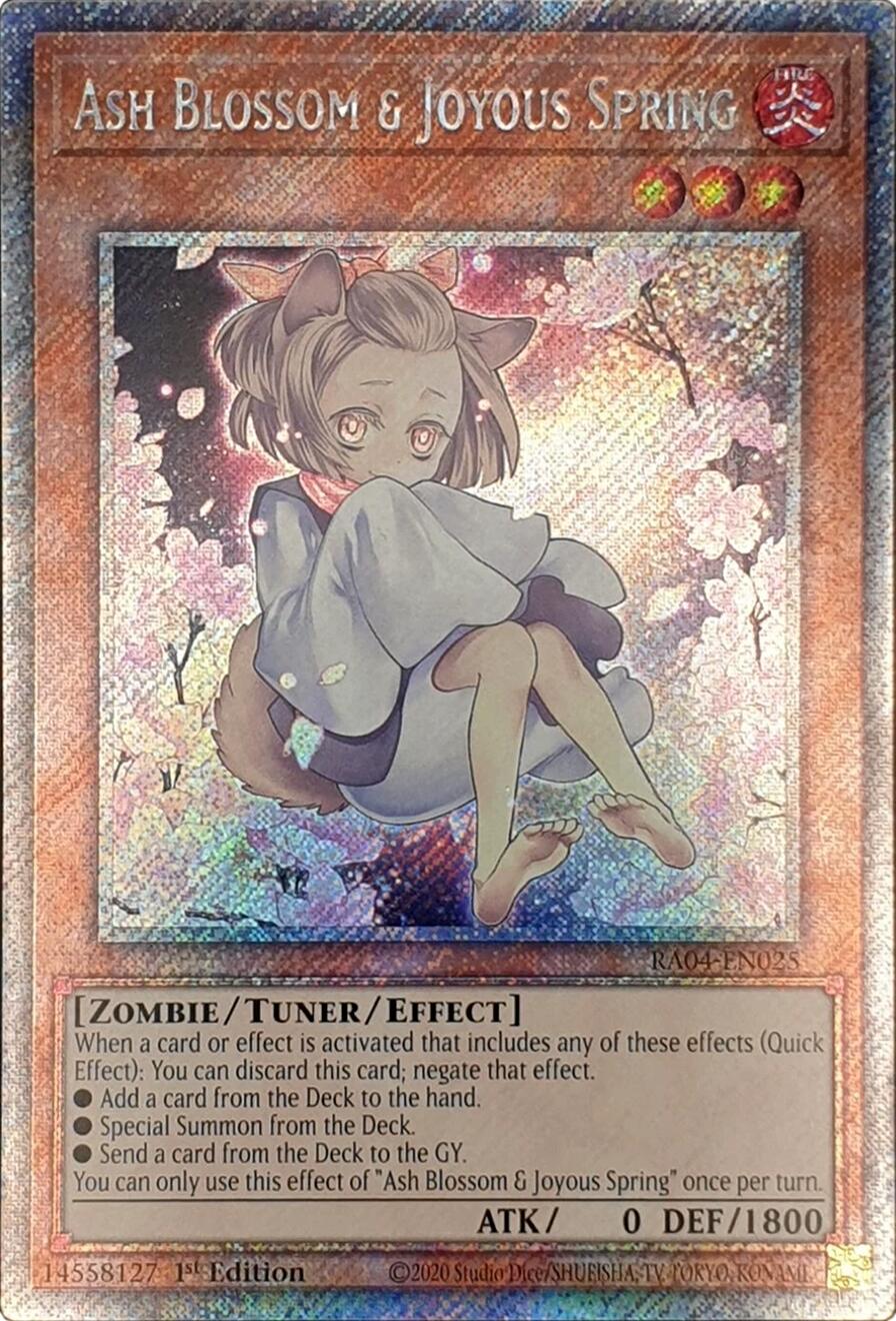 Ash Blossom & Joyous Spring (Alternate Art) [RA04-EN025] Platinum Secret Rare | Fandemonia Ltd