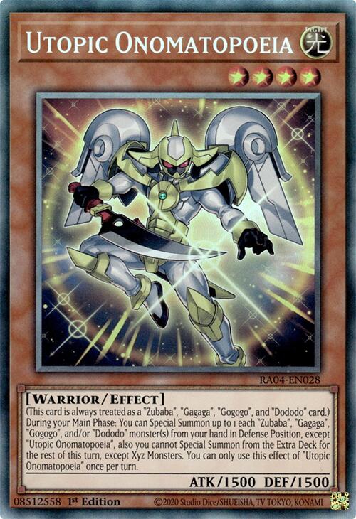 Utopic Onomatopoeia [RA04-EN028] Prismatic Collector's Rare | Fandemonia Ltd
