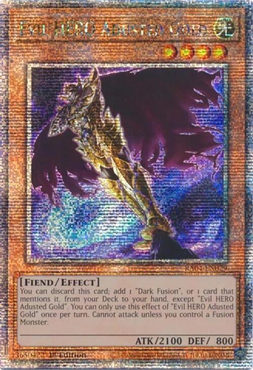 Evil HERO Adusted Gold [RA04-EN029] Quarter Century Secret Rare | Fandemonia Ltd