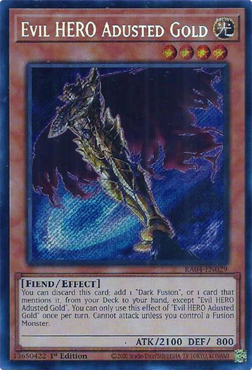 Evil HERO Adusted Gold [RA04-EN029] Secret Rare | Fandemonia Ltd