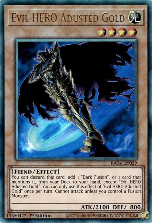 Evil HERO Adusted Gold [RA04-EN029] Prismatic Ultimate Rare | Fandemonia Ltd