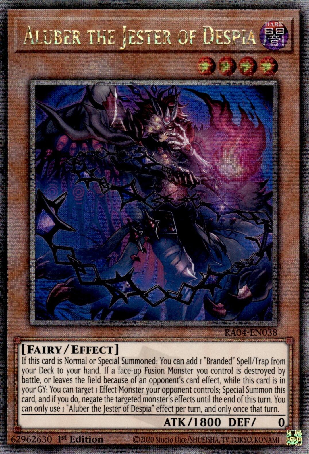 Aluber the Jester of Despia (New Art) [RA04-EN038] Quarter Century Secret Rare | Fandemonia Ltd