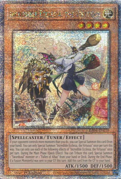 Incredible Ecclesia, the Virtuous (New Art) [RA04-EN039] Quarter Century Secret Rare | Fandemonia Ltd