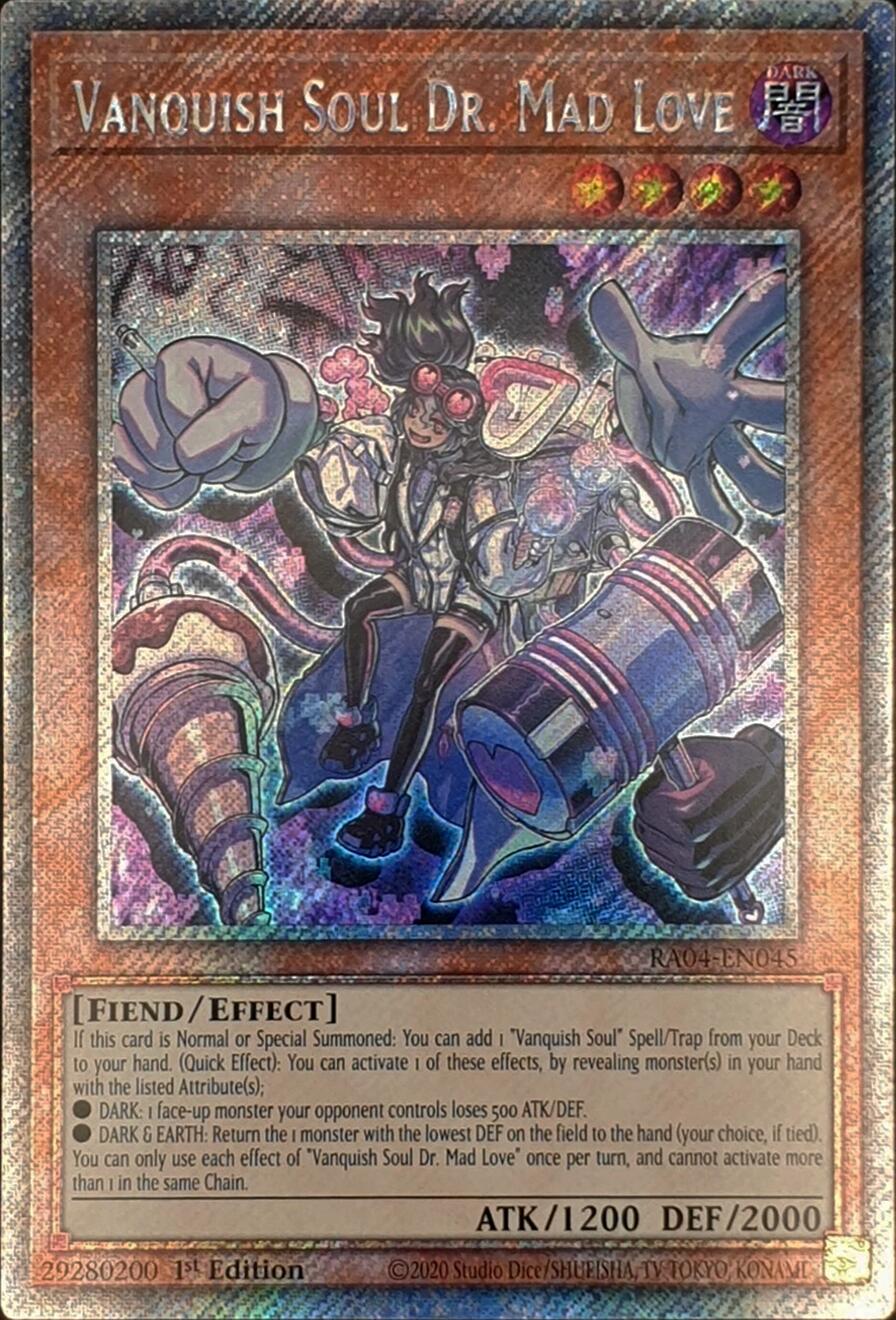 Vanquish Soul Dr. Mad Love [RA04-EN045] Platinum Secret Rare | Fandemonia Ltd