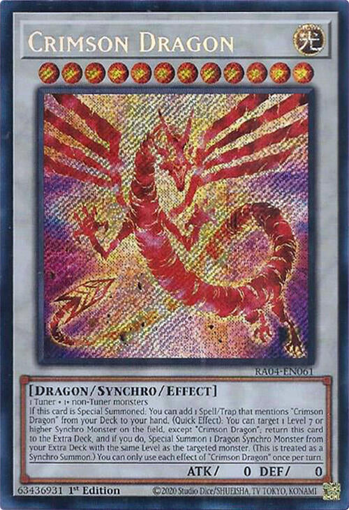Crimson Dragon (card) [RA04-EN061] Secret Rare | Fandemonia Ltd