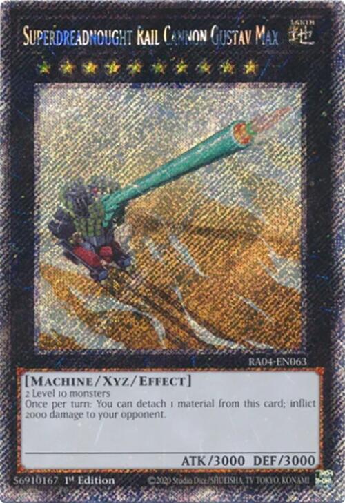 Superdreadnought Rail Cannon Gustav Max [RA04-EN063] Platinum Secret Rare | Fandemonia Ltd