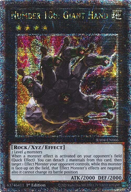 Number 106: Giant Hand [RA04-EN066] Quarter Century Secret Rare | Fandemonia Ltd