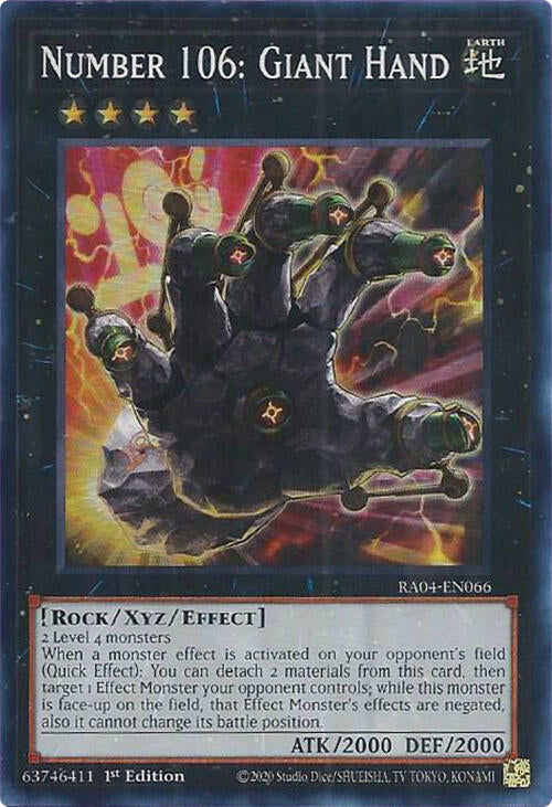 Number 106: Giant Hand [RA04-EN066] Super Rare | Fandemonia Ltd