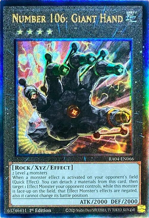 Number 106: Giant Hand [RA04-EN066] Prismatic Ultimate Rare | Fandemonia Ltd