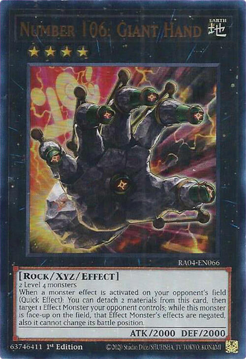 Number 106: Giant Hand [RA04-EN066] Ultra Rare | Fandemonia Ltd