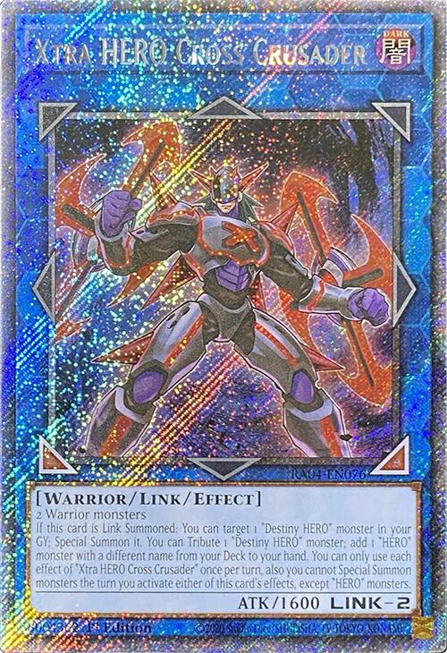 Xtra HERO Cross Crusader [RA04-EN076] Platinum Secret Rare | Fandemonia Ltd