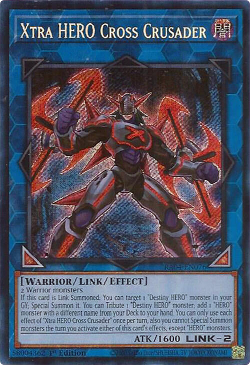 Xtra HERO Cross Crusader [RA04-EN076] Secret Rare | Fandemonia Ltd