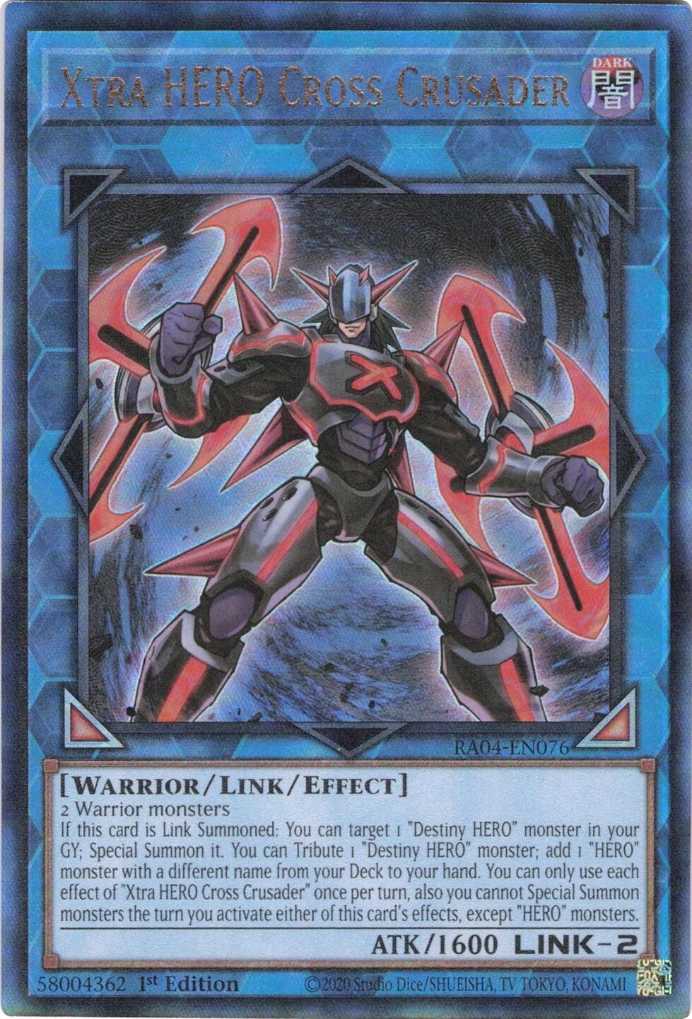 Xtra HERO Cross Crusader [RA04-EN076] Prismatic Ultimate Rare | Fandemonia Ltd