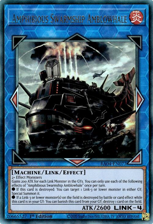 Amphibious Swarmship Amblowhale [RA04-EN077] Prismatic Ultimate Rare | Fandemonia Ltd