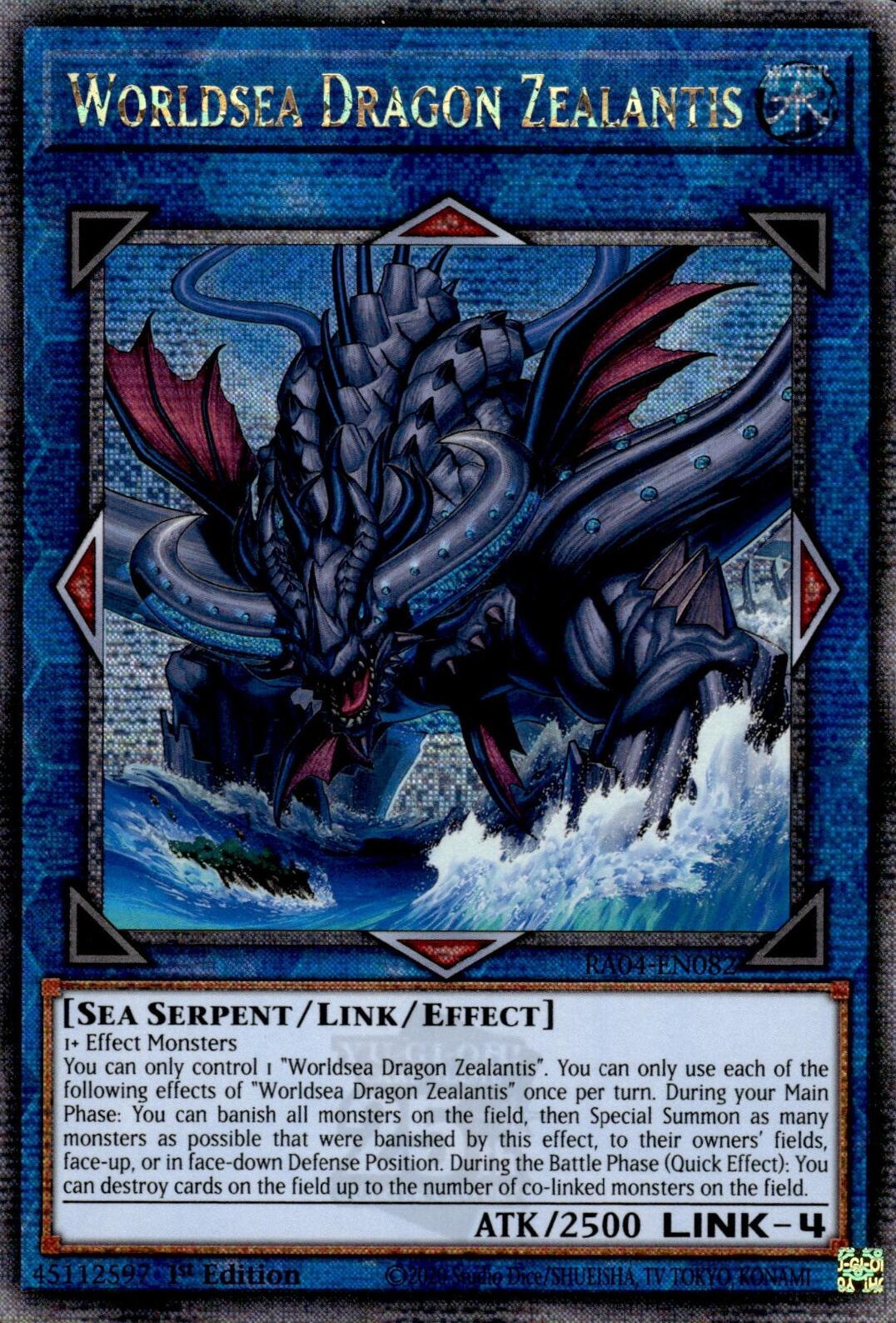 Worldsea Dragon Zealantis [RA04-EN082] Quarter Century Secret Rare | Fandemonia Ltd