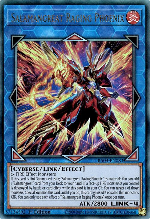 Salamangreat Raging Phoenix [RA04-EN083] Prismatic Ultimate Rare | Fandemonia Ltd