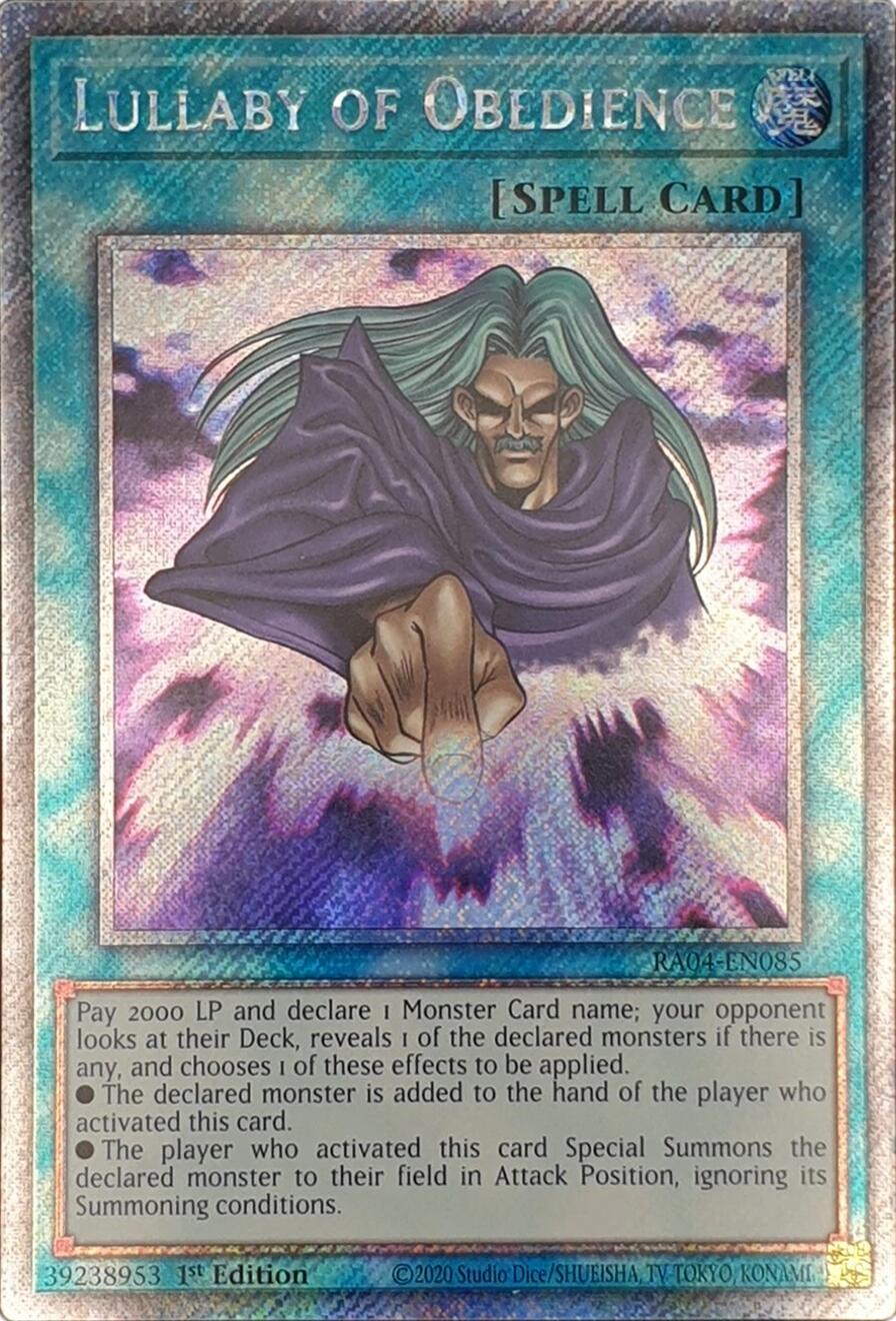 Lullaby of Obedience [RA04-EN085] Platinum Secret Rare | Fandemonia Ltd