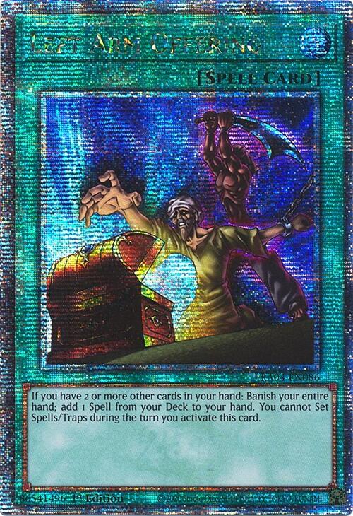 Left Arm Offering [RA04-EN086] Quarter Century Secret Rare | Fandemonia Ltd