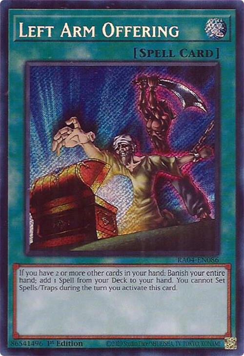 Left Arm Offering [RA04-EN086] Secret Rare | Fandemonia Ltd