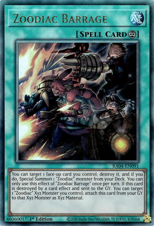 Zoodiac Barrage [RA04-EN091] Prismatic Ultimate Rare | Fandemonia Ltd