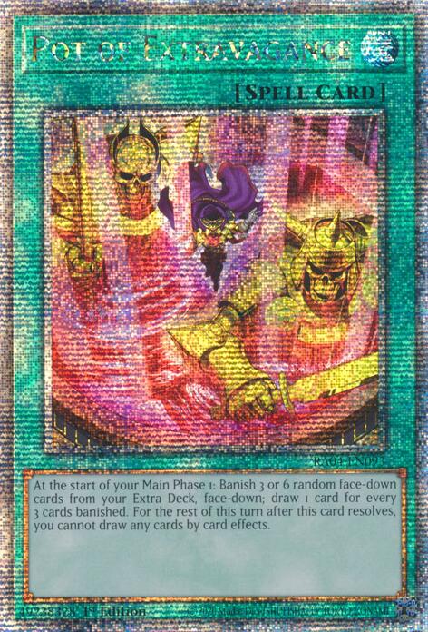 Pot of Extravagance (New Art) [RA04-EN093] Quarter Century Secret Rare | Fandemonia Ltd