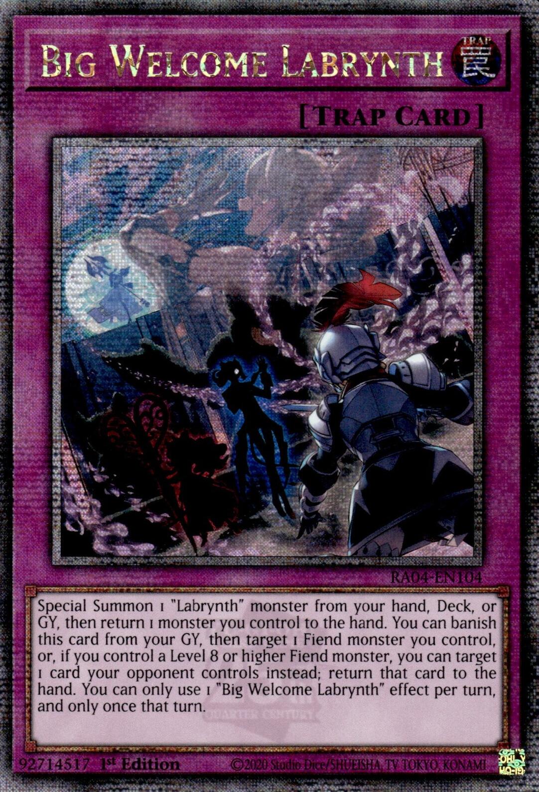 Big Welcome Labrynth [RA04-EN104] Quarter Century Secret Rare | Fandemonia Ltd