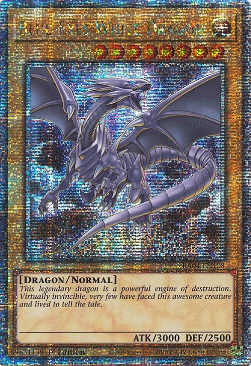 Blue-Eyes White Dragon (8th Art) [RA04-EN108] Quarter Century Secret Rare | Fandemonia Ltd
