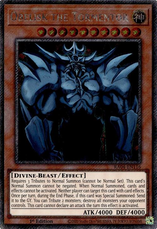 Obelisk the Tormentor [RA04-EN116] Platinum Secret Rare | Fandemonia Ltd