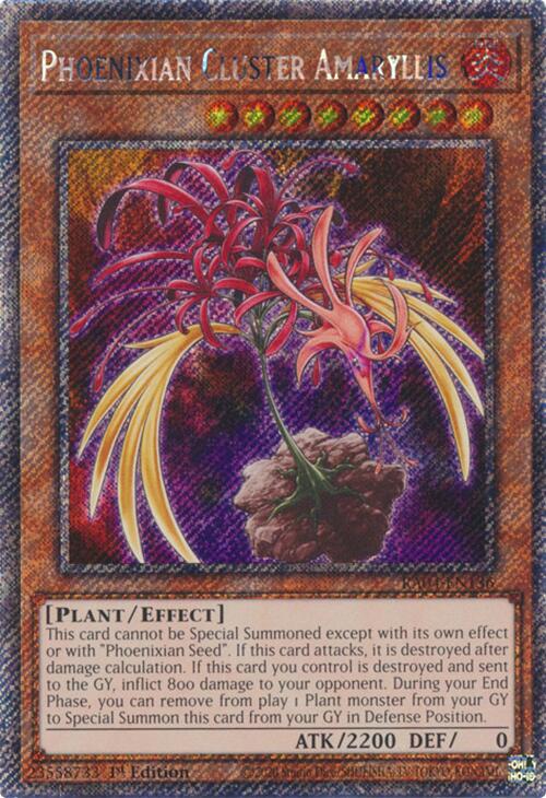 Phoenixian Cluster Amaryllis [RA04-EN136] Platinum Secret Rare | Fandemonia Ltd