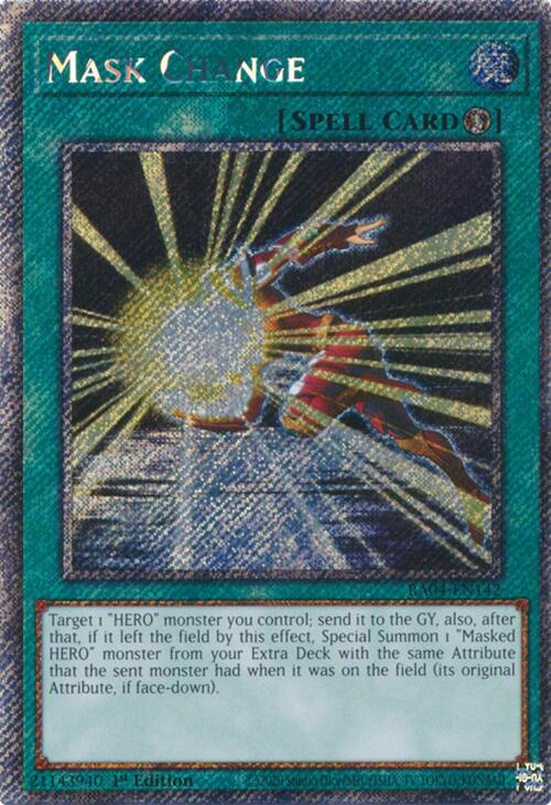 Mask Change [RA04-EN142] Platinum Secret Rare | Fandemonia Ltd