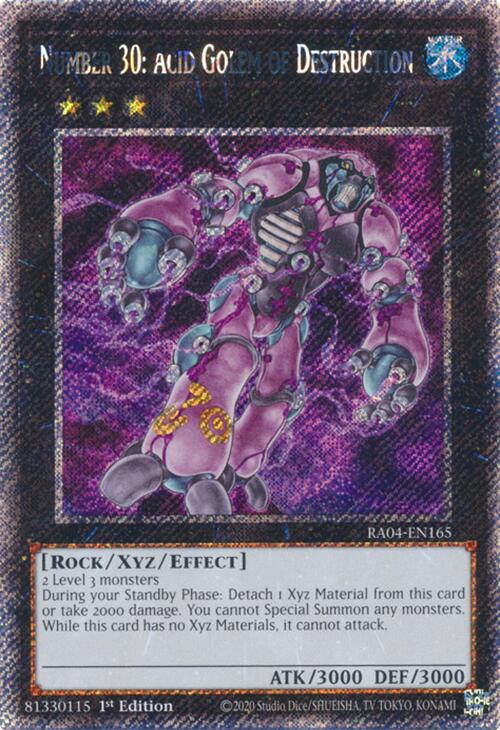 Number 30: Acid Golem of Destruction [RA04-EN165] Platinum Secret Rare | Fandemonia Ltd
