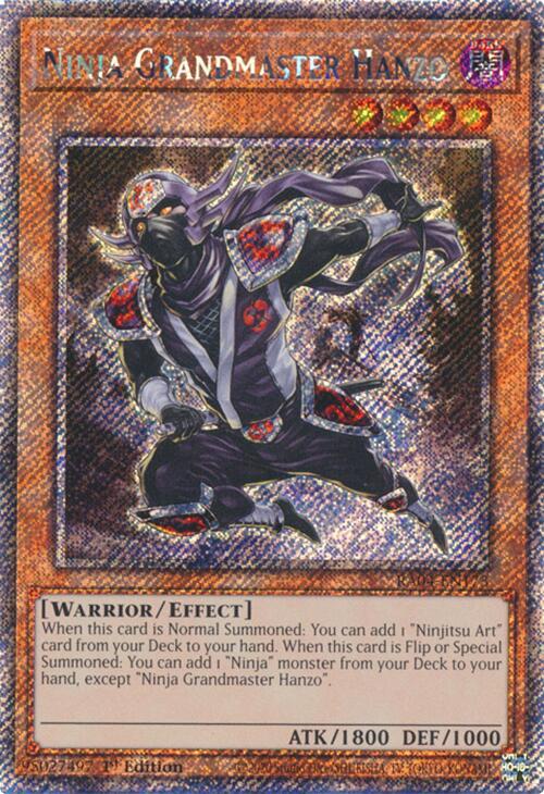 Ninja Grandmaster Hanzo [RA04-EN173] Platinum Secret Rare | Fandemonia Ltd