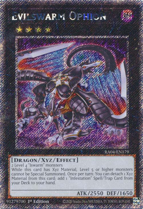 Evilswarm Ophion [RA04-EN179] Platinum Secret Rare | Fandemonia Ltd