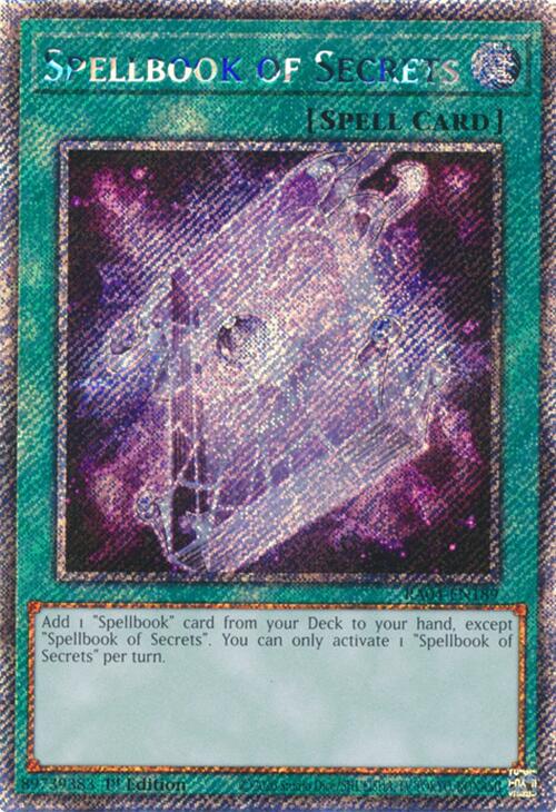 Spellbook of Secrets [RA04-EN189] Platinum Secret Rare | Fandemonia Ltd