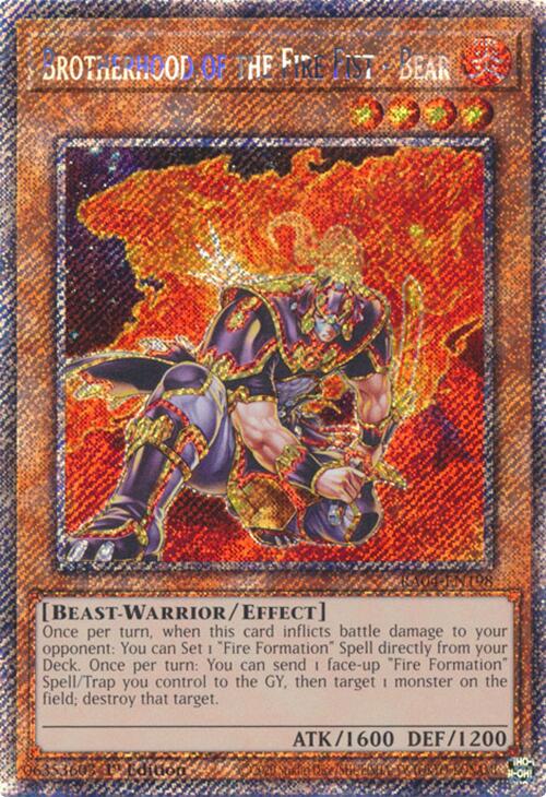Brotherhood of the Fire Fist - Bear [RA04-EN198] Platinum Secret Rare | Fandemonia Ltd