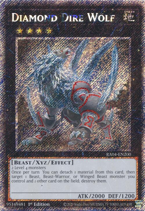 Diamond Dire Wolf [RA04-EN200] Platinum Secret Rare | Fandemonia Ltd