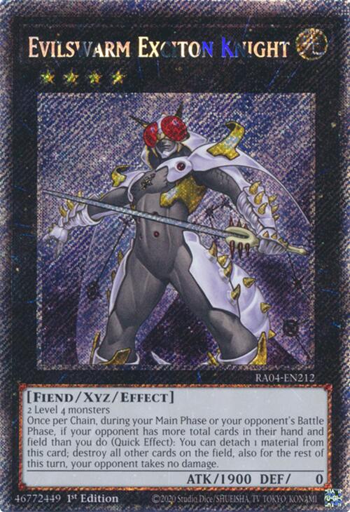 Evilswarm Exciton Knight [RA04-EN212] Platinum Secret Rare | Fandemonia Ltd