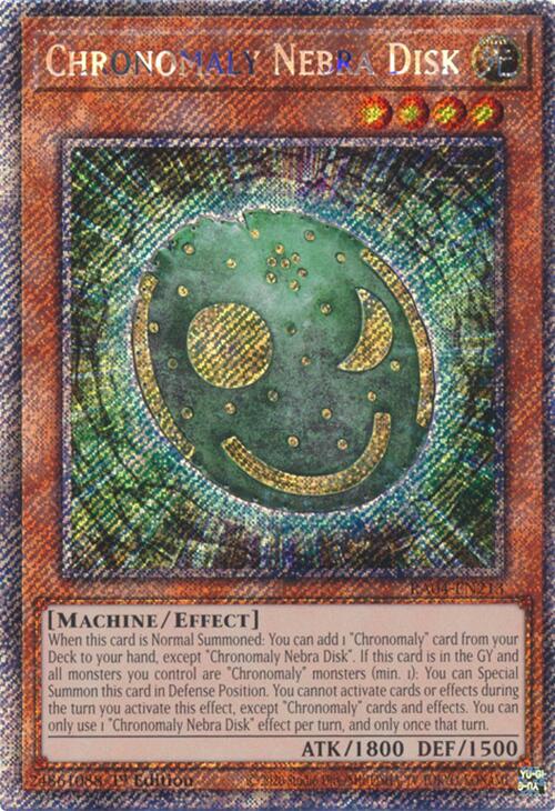 Chronomaly Nebra Disk [RA04-EN213] Platinum Secret Rare | Fandemonia Ltd