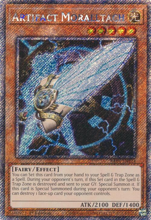 Artifact Moralltach [RA04-EN214] Platinum Secret Rare | Fandemonia Ltd